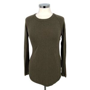Lululemon Sit in Lotus Merino Wool Sweater Dark Olive Green Size Small